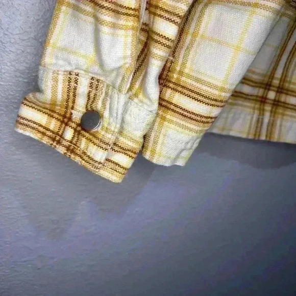 Urban Outfitters Vera Yellow Plaid Twill Hooded Full Zip Jacket Size XS - Picture 11 of 15